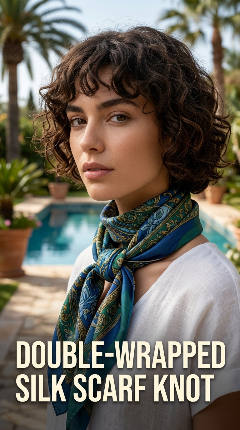 Double-Wrapped Silk Scarf Knot