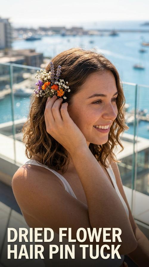 Dried Flower Hair Pin Tuck