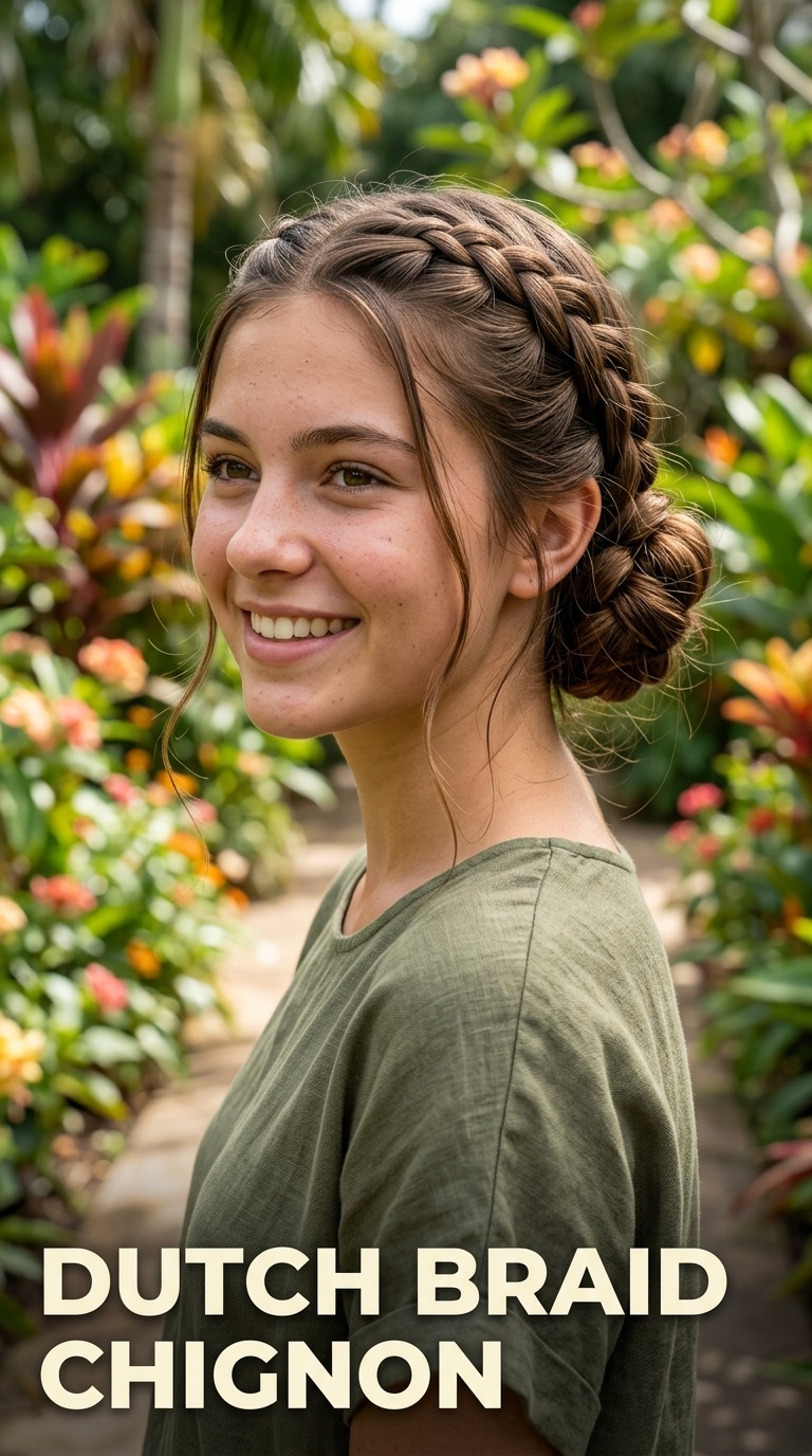 Dutch Braid Chignon