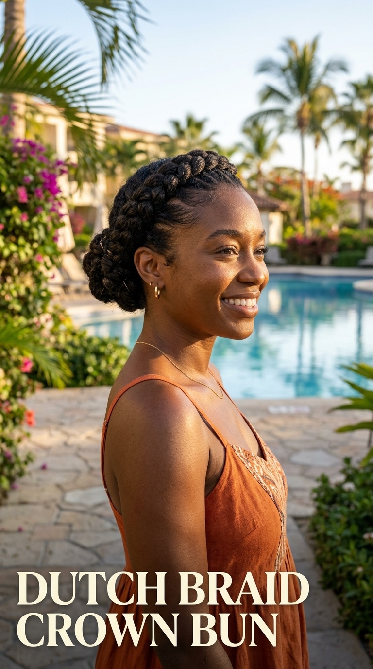 Dutch Braid Crown Bun