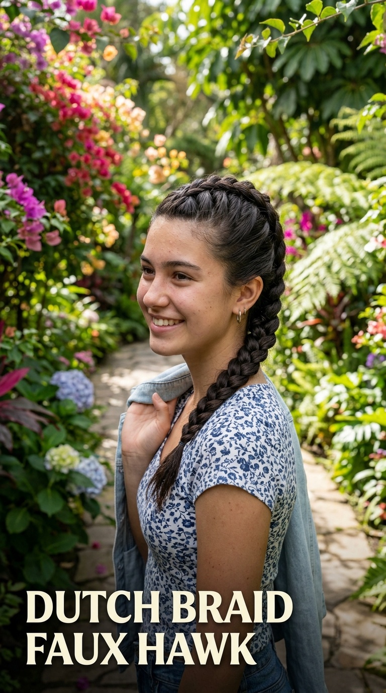 Dutch Braid Faux Hawk