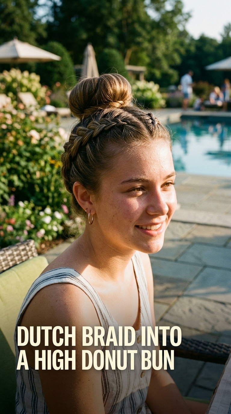 Dutch Braid into a High Donut Bun