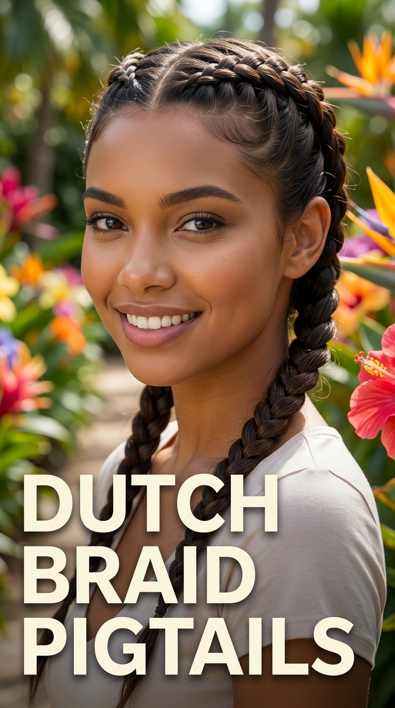 Dutch Braid Pigtails