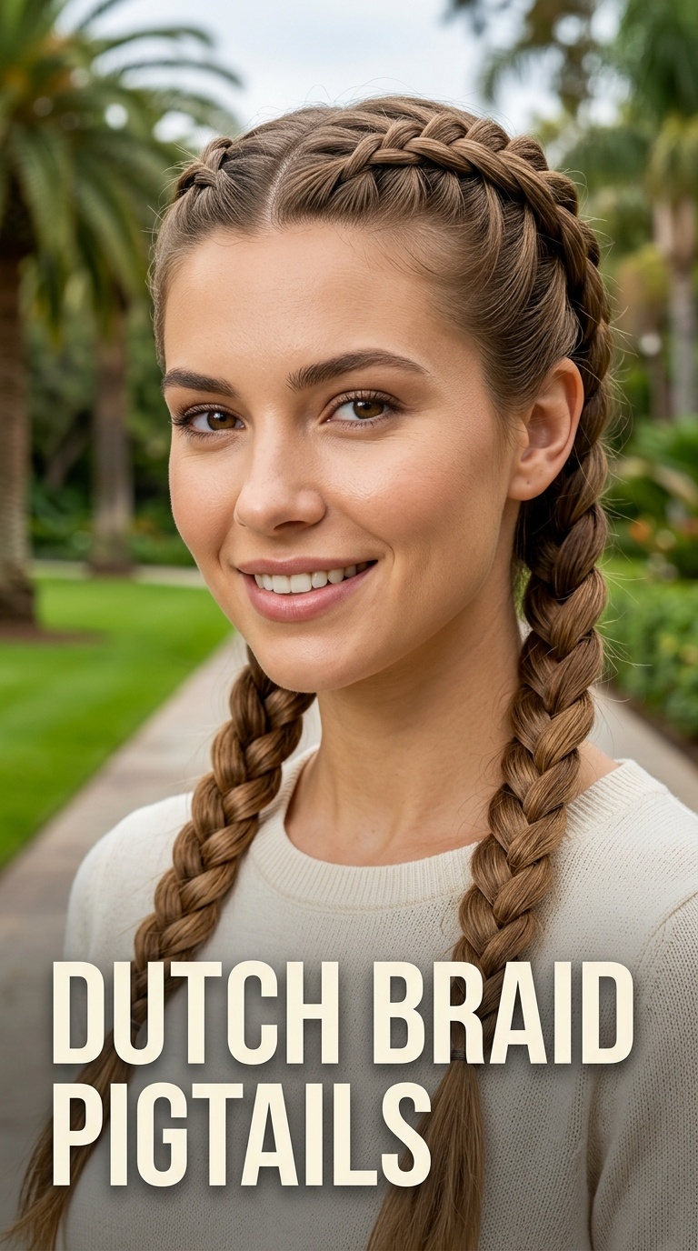 Dutch Braid Pigtails