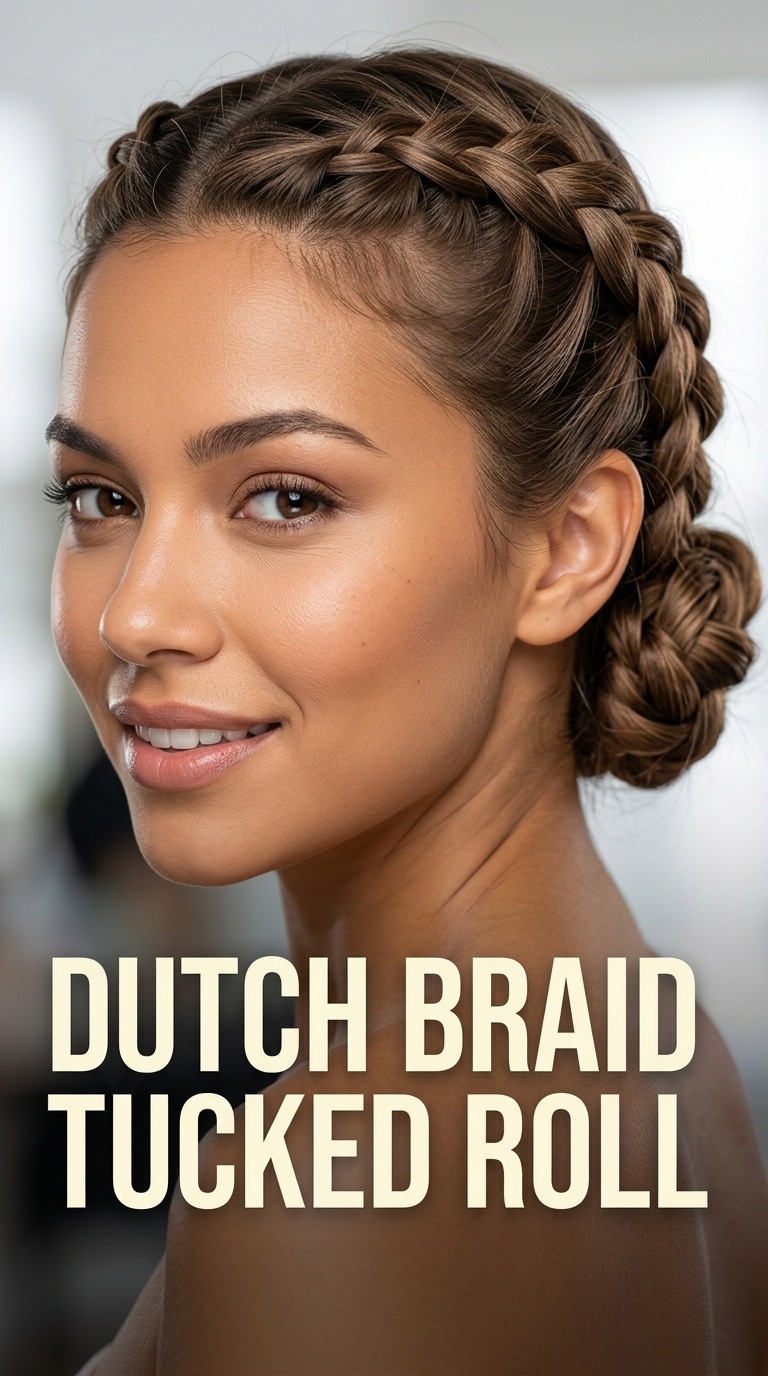 Dutch Braid Tucked Roll
