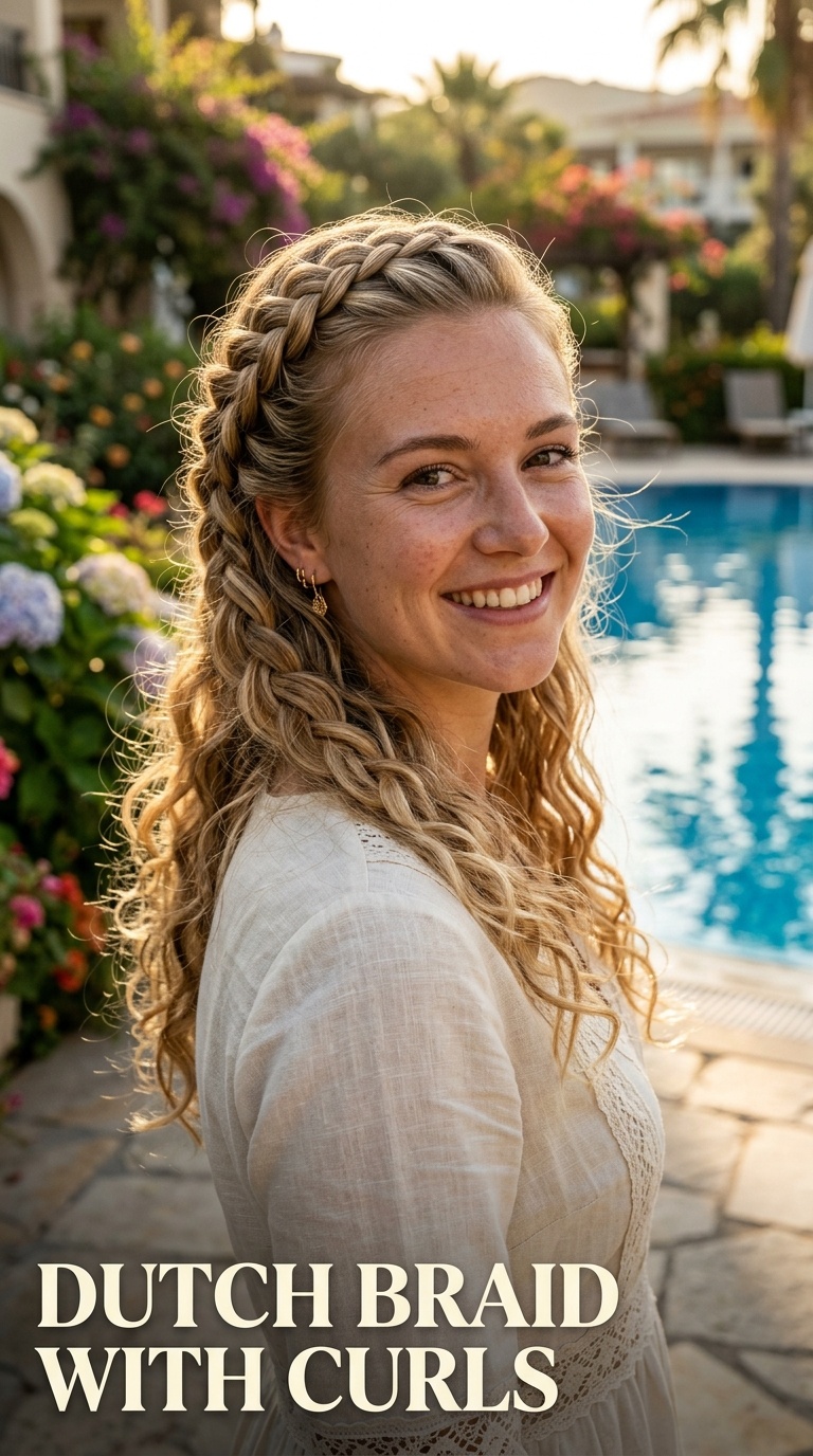 Dutch Braid with Curls