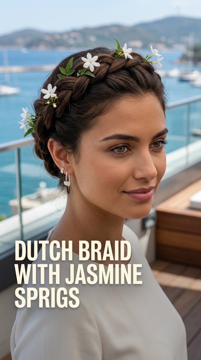 Dutch Braid with Jasmine Sprigs