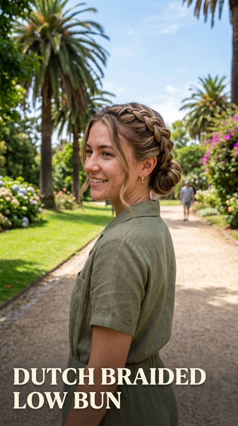 Dutch Braided Low Bun