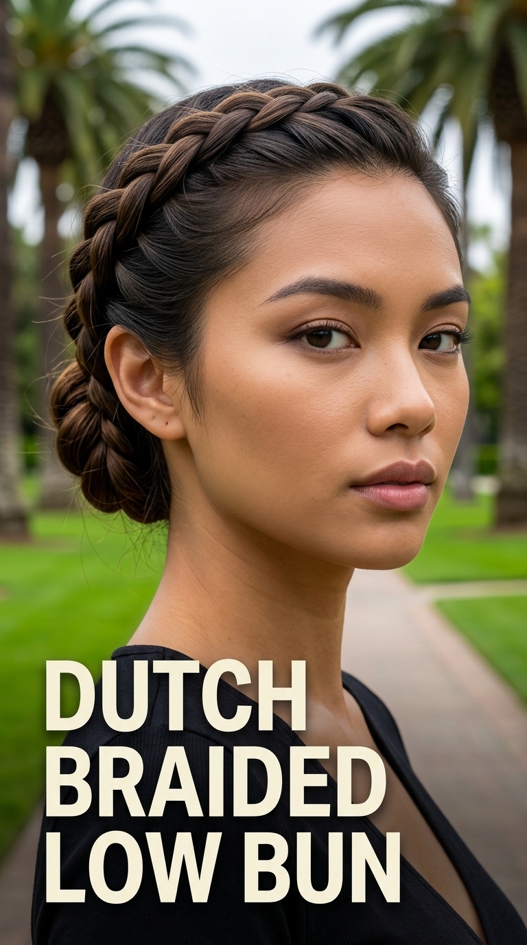 Dutch Braided Low Bun