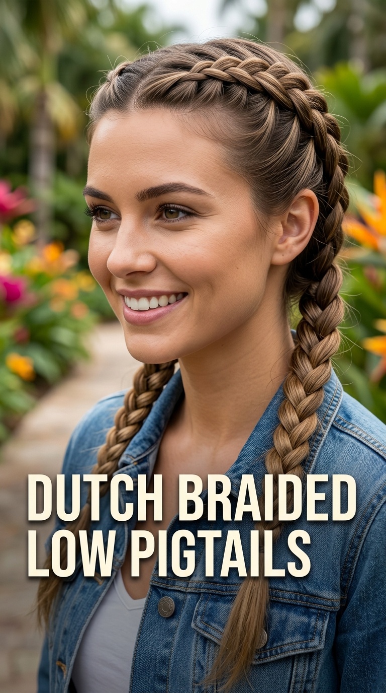Dutch Braided Low Pigtails