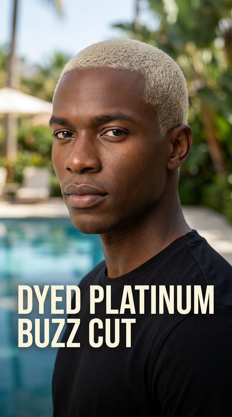 Dyed Platinum Buzz Cut