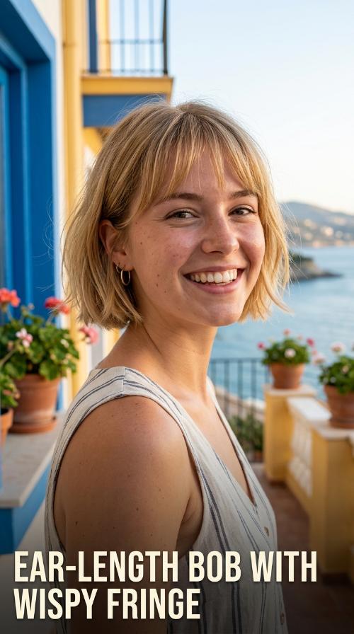 Ear-Length Bob with Wispy Fringe