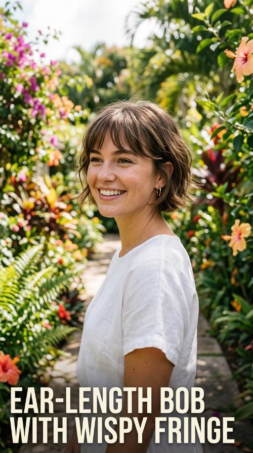 Ear-Length Bob with Wispy Fringe