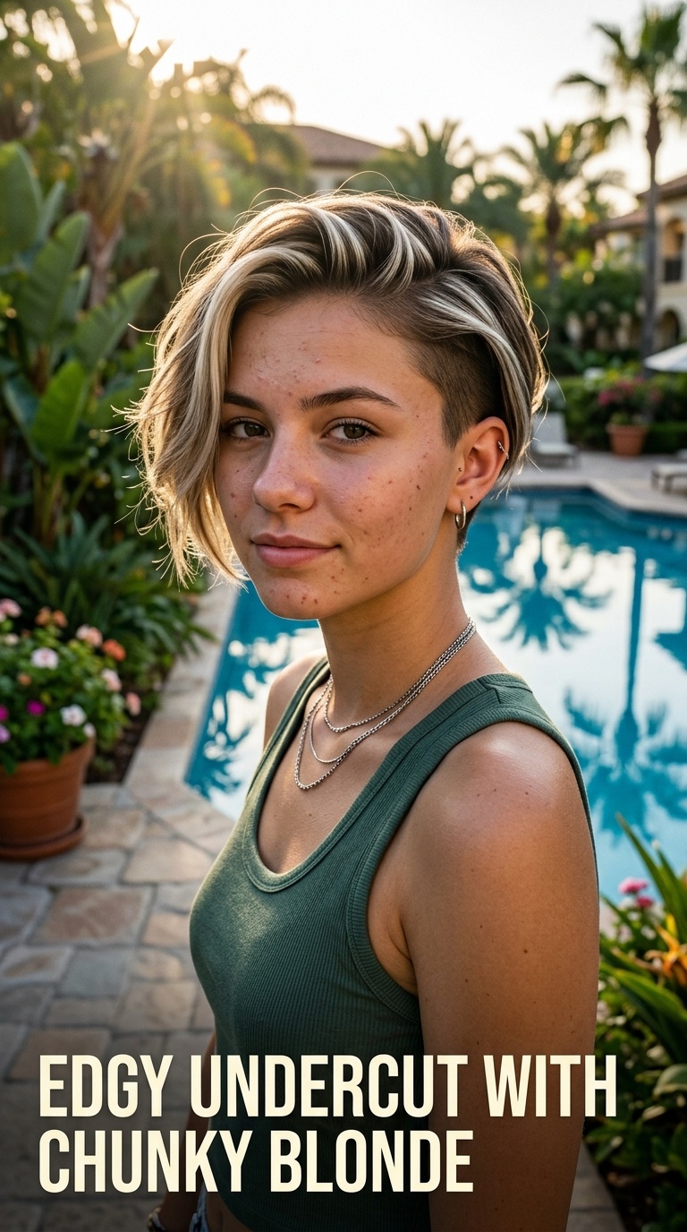Edgy Undercut with Chunky Blonde
