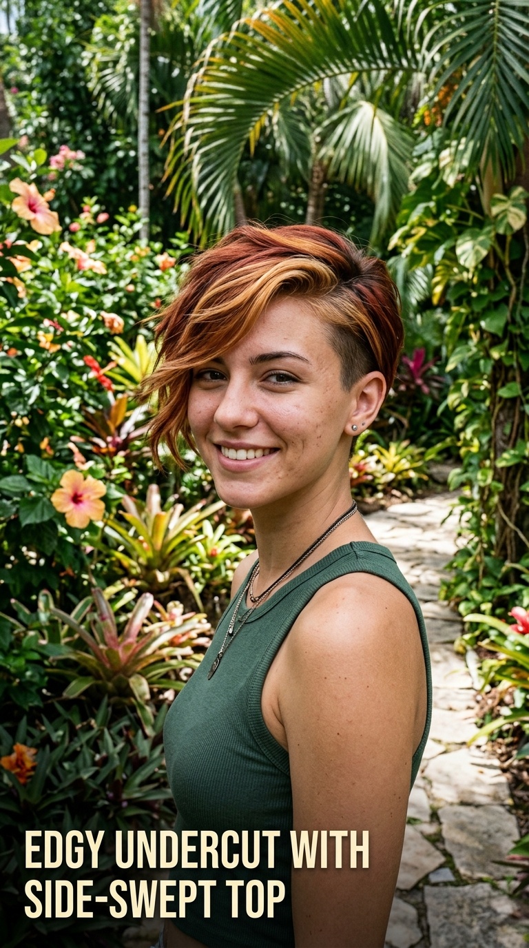 Edgy Undercut with Side-Swept Top