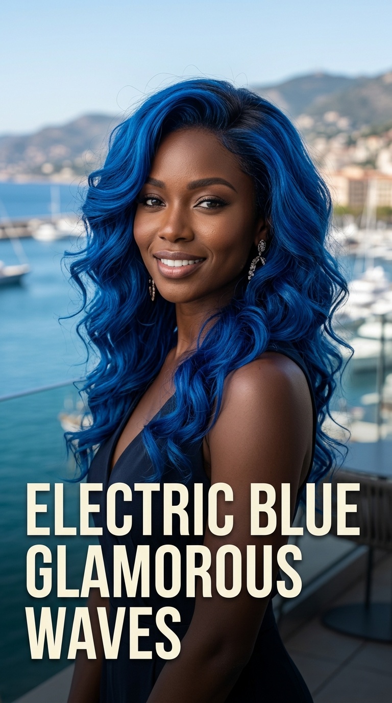 Electric Blue Glamorous Waves