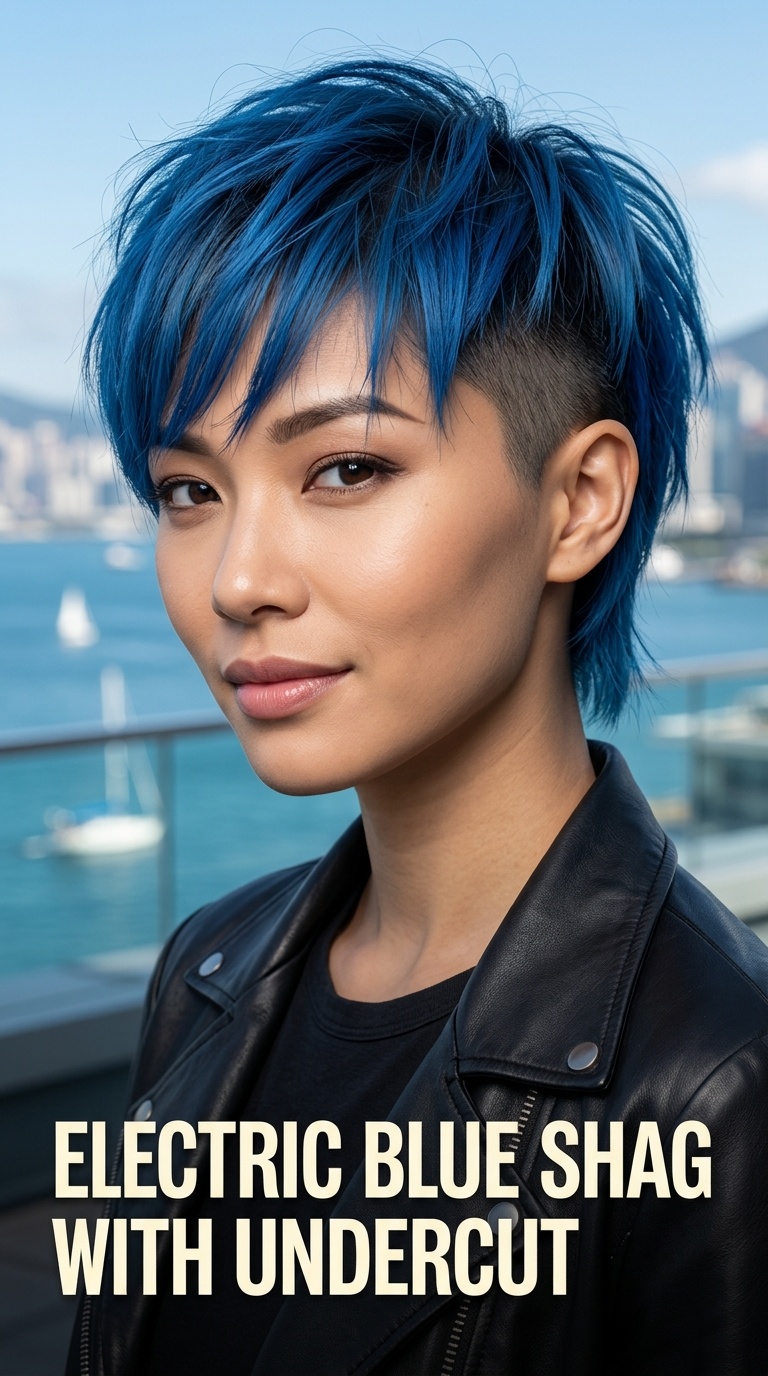 Electric Blue Shag with Undercut