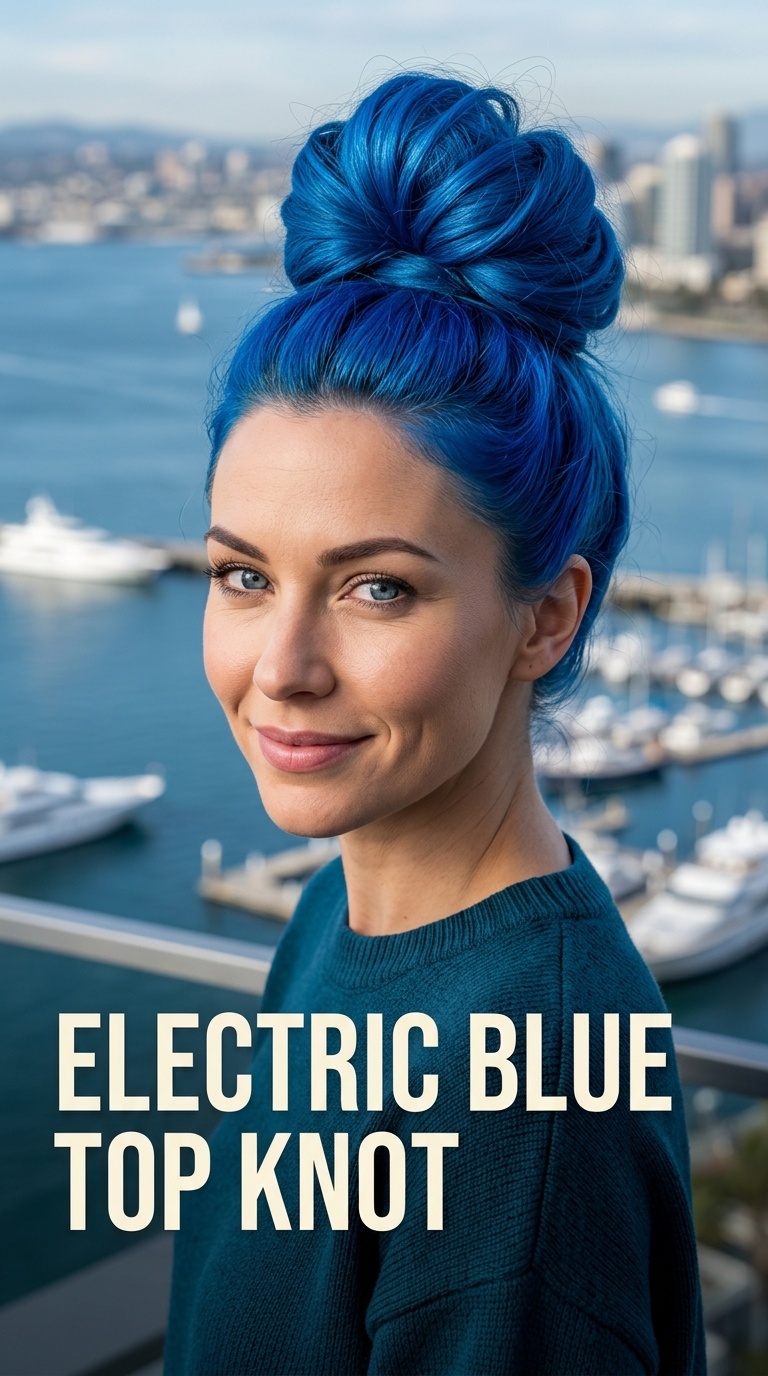 Electric Blue Top Knot