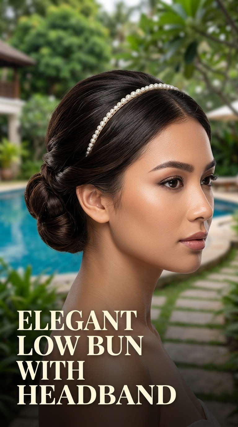 Elegant Low Bun with Headband