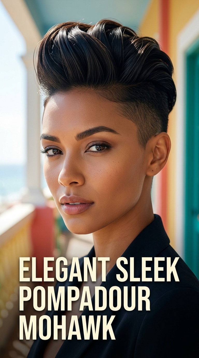 Elegant Sleek Pompadour Mohawk