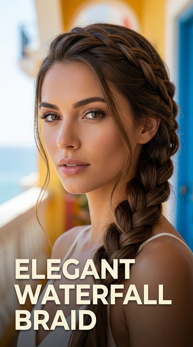 Elegant Waterfall Braid