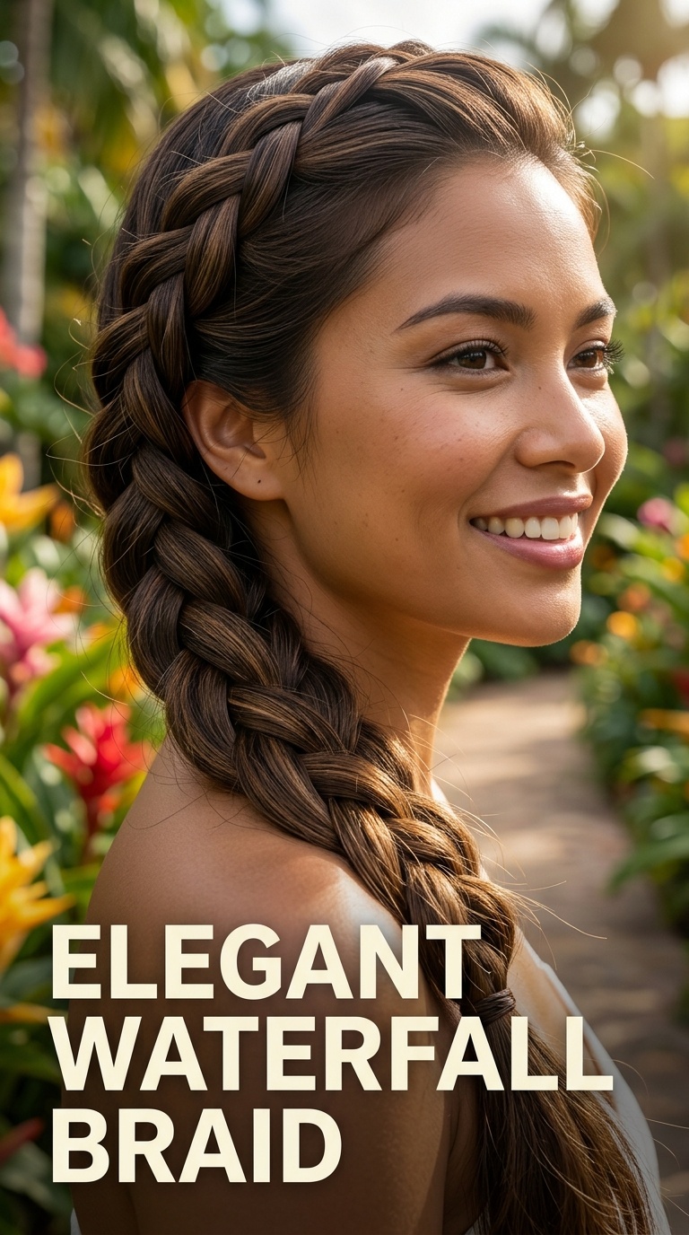 Elegant Waterfall Braid