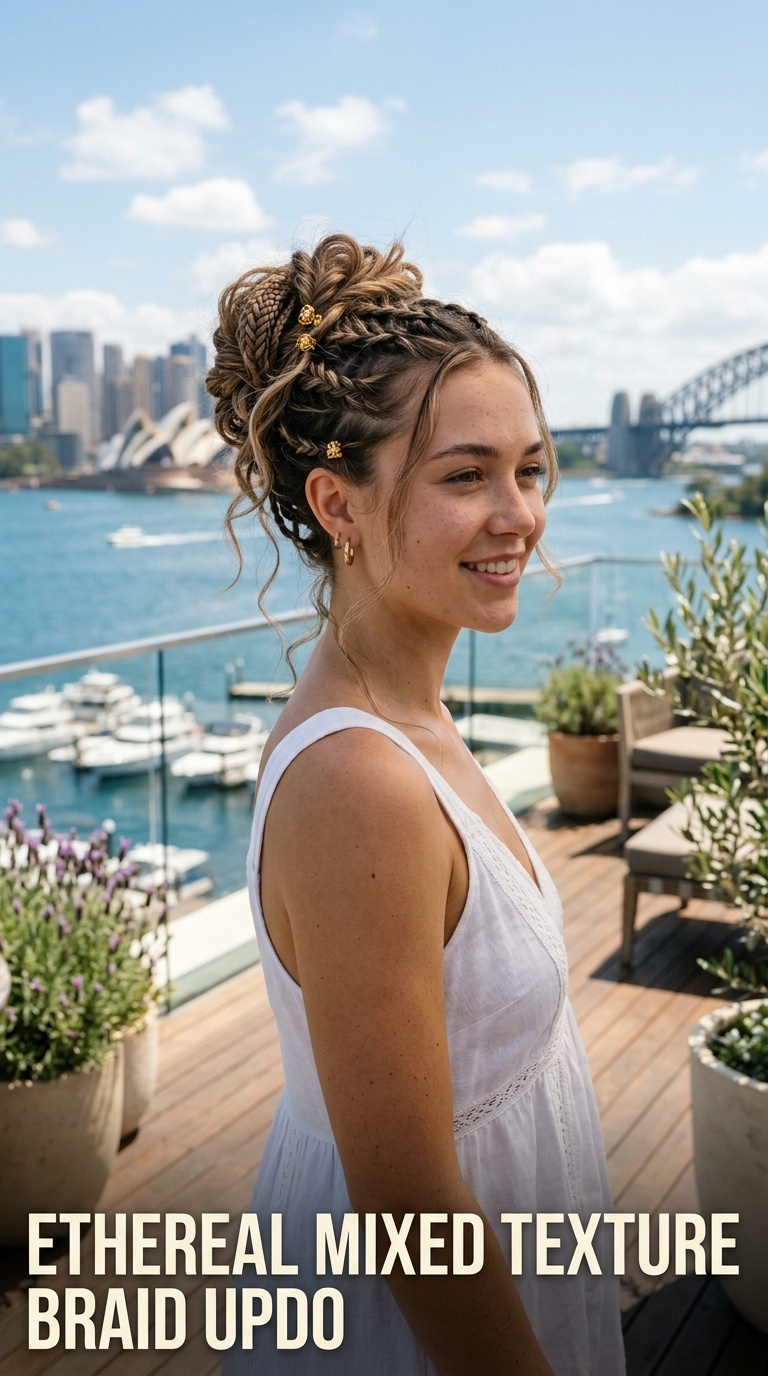 Ethereal Mixed Texture Braid Updo