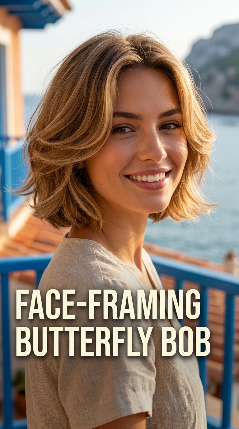 Face-Framing Butterfly Bob
