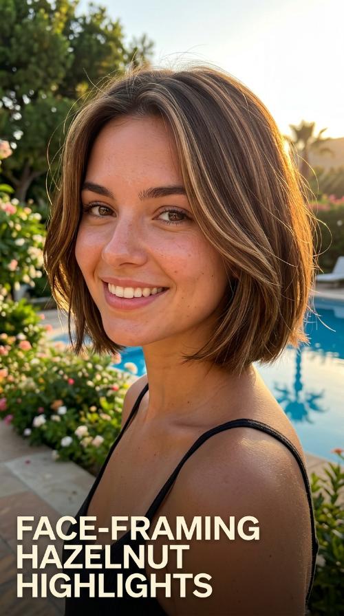 Face-Framing Hazelnut Highlights