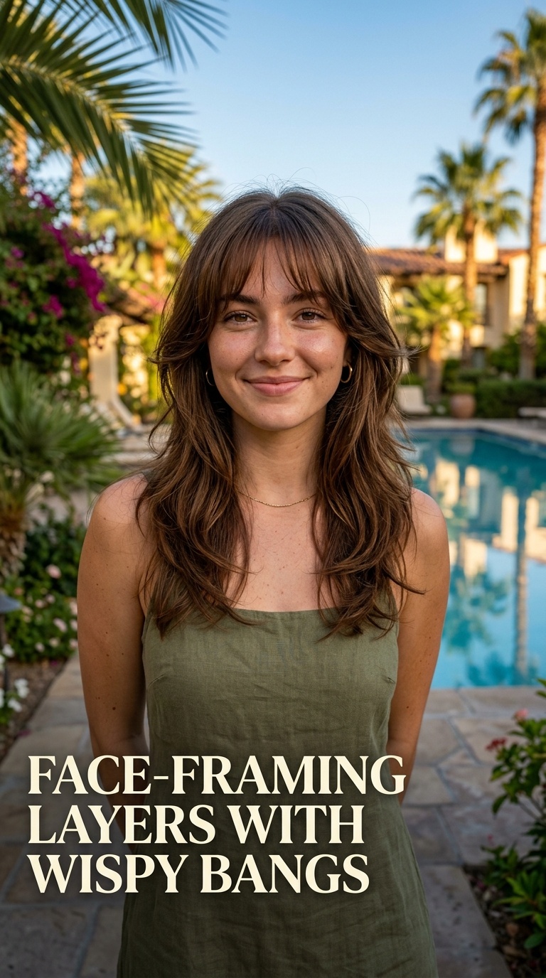 Face-Framing Layers with Wispy Bangs