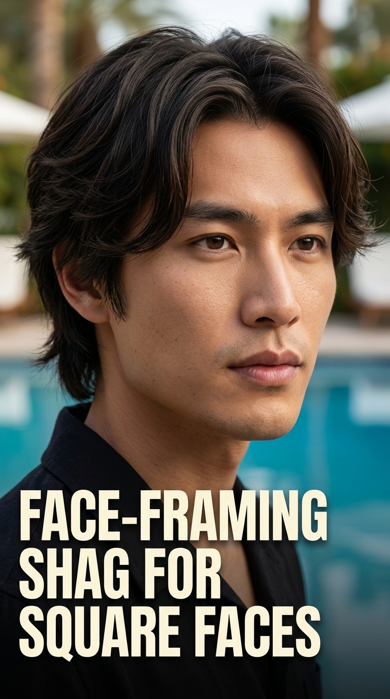 Face-Framing Shag for Square Faces