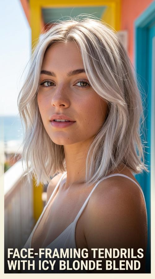 Face-Framing Tendrils with Icy Blonde Blend