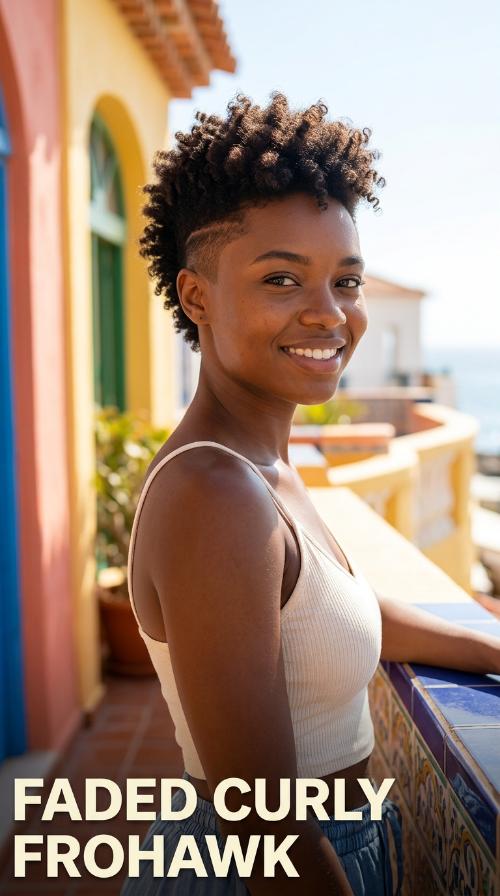 Faded Curly Frohawk