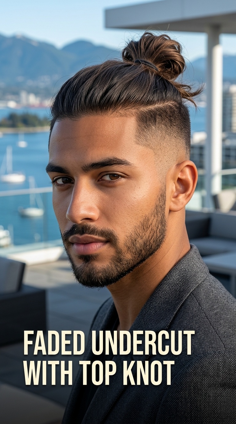 Faded Undercut with Top Knot