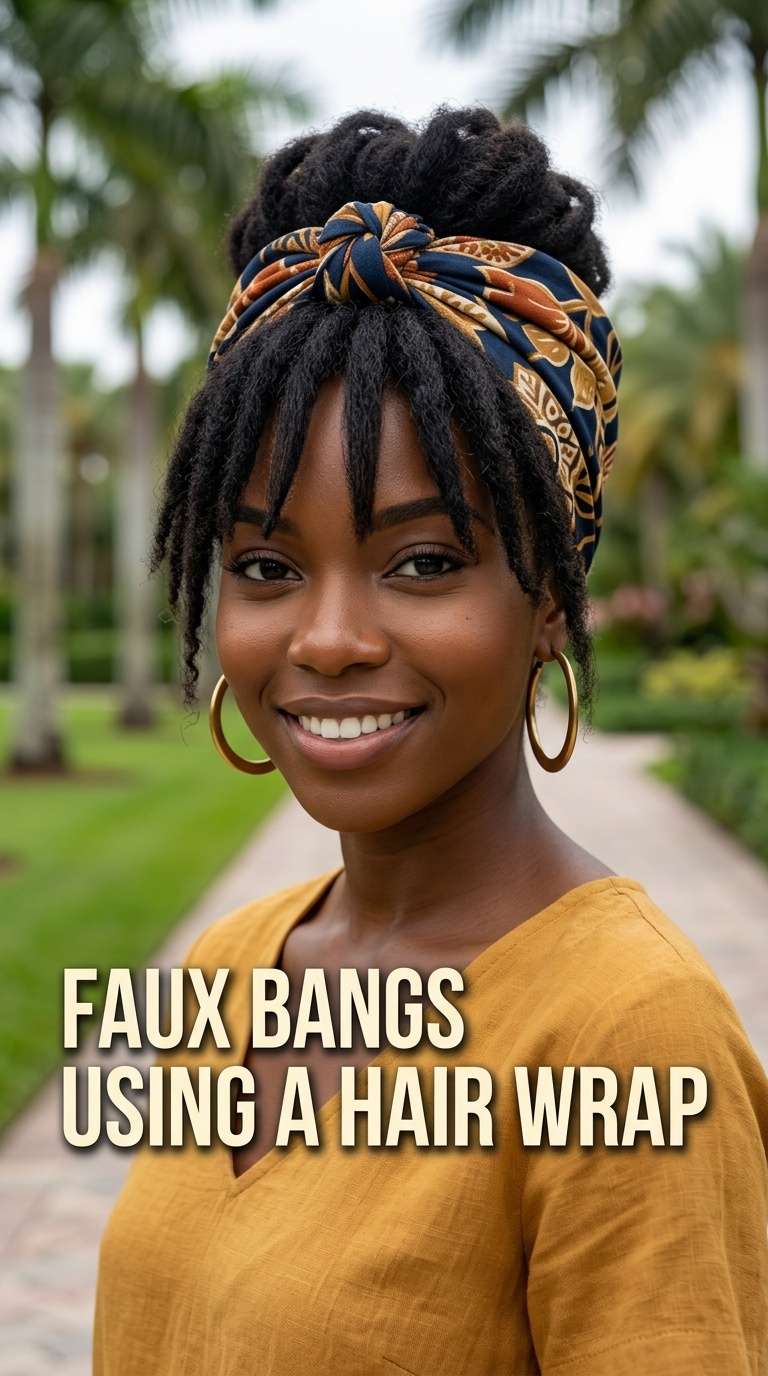 Faux Bangs using a Hair Wrap