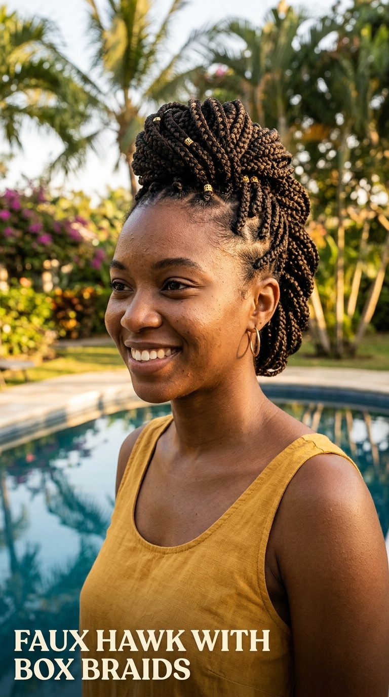 Faux Hawk with Box Braids