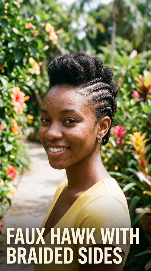 Faux Hawk with Braided Sides