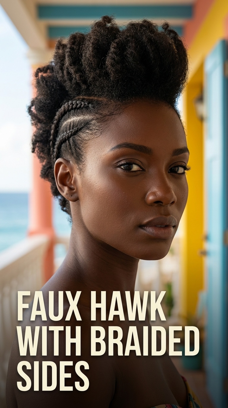 Faux Hawk with Braided Sides