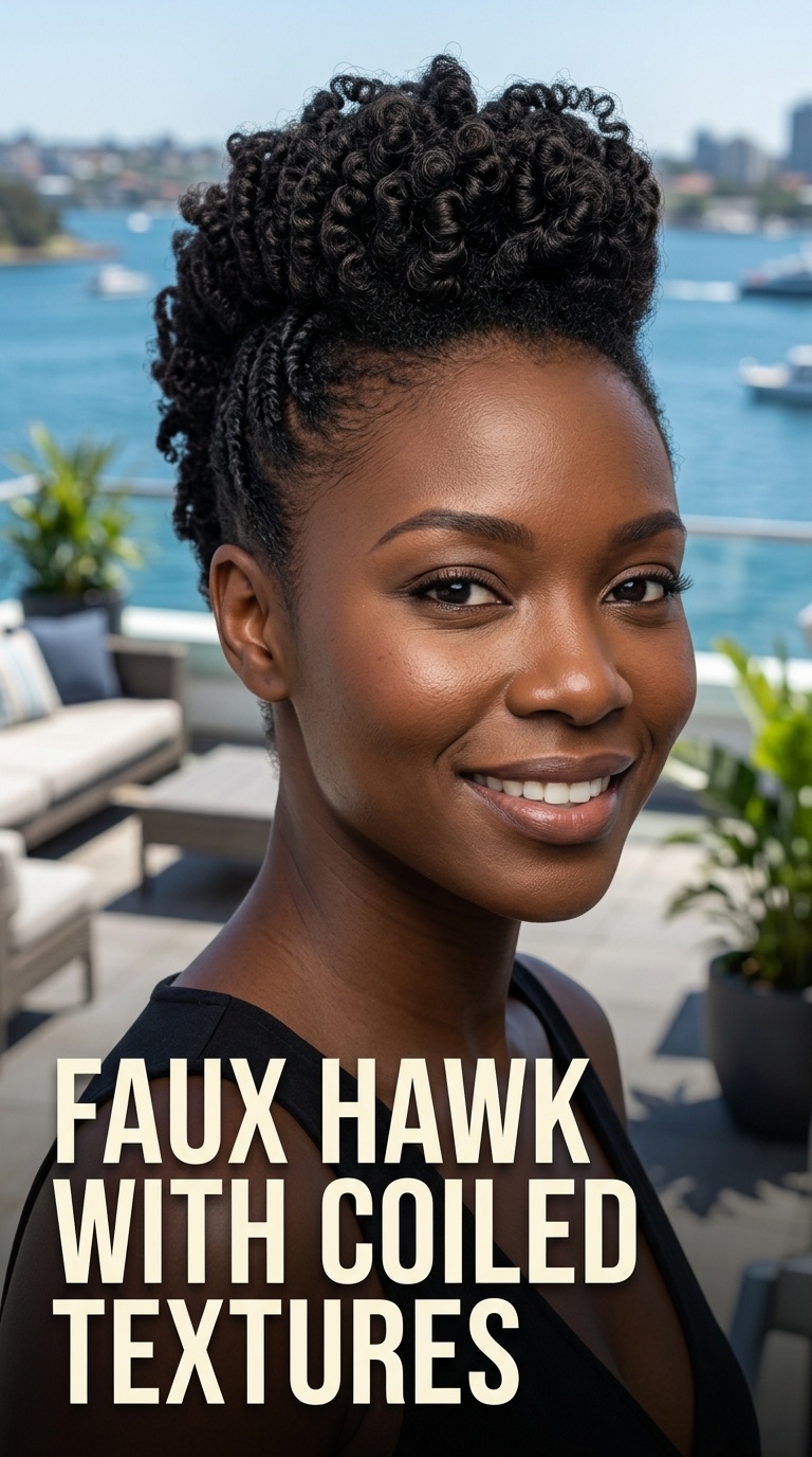 Faux Hawk with Coiled Textures