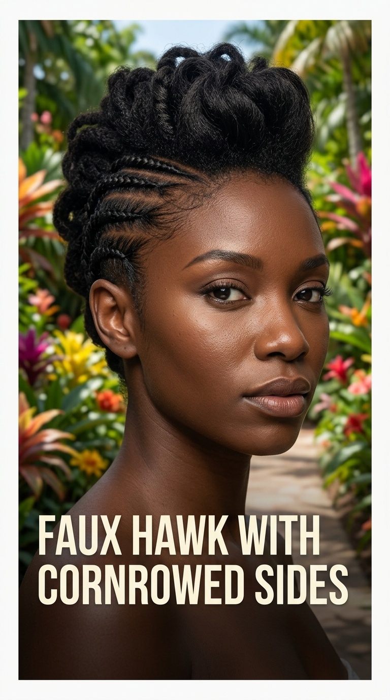 Faux Hawk with Cornrowed Sides