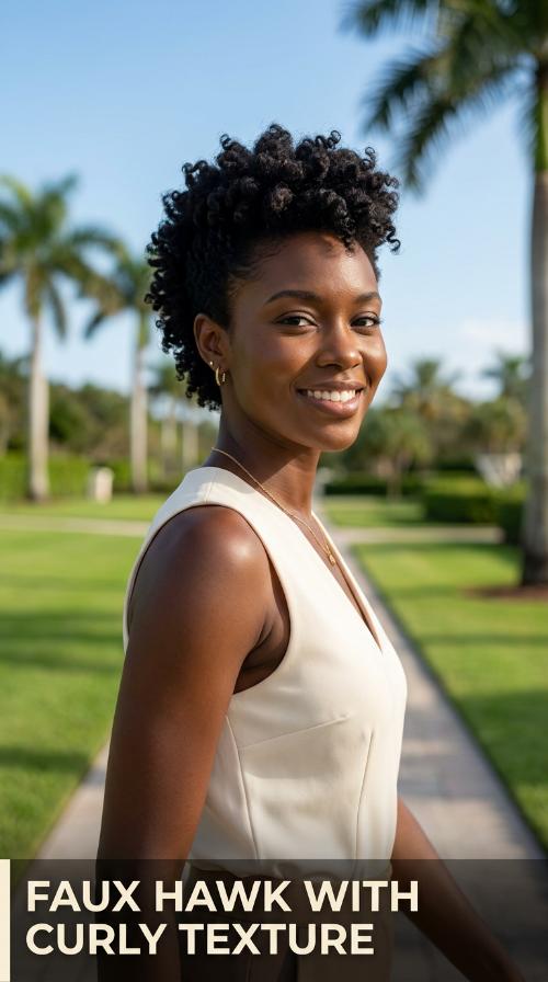 Faux Hawk with Curly Texture