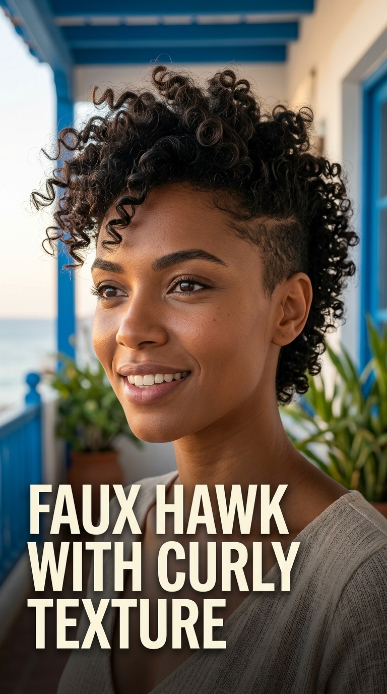 Faux Hawk with Curly Texture