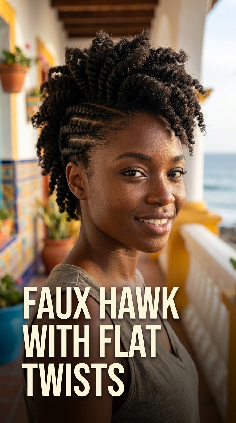 Faux Hawk with Flat Twists