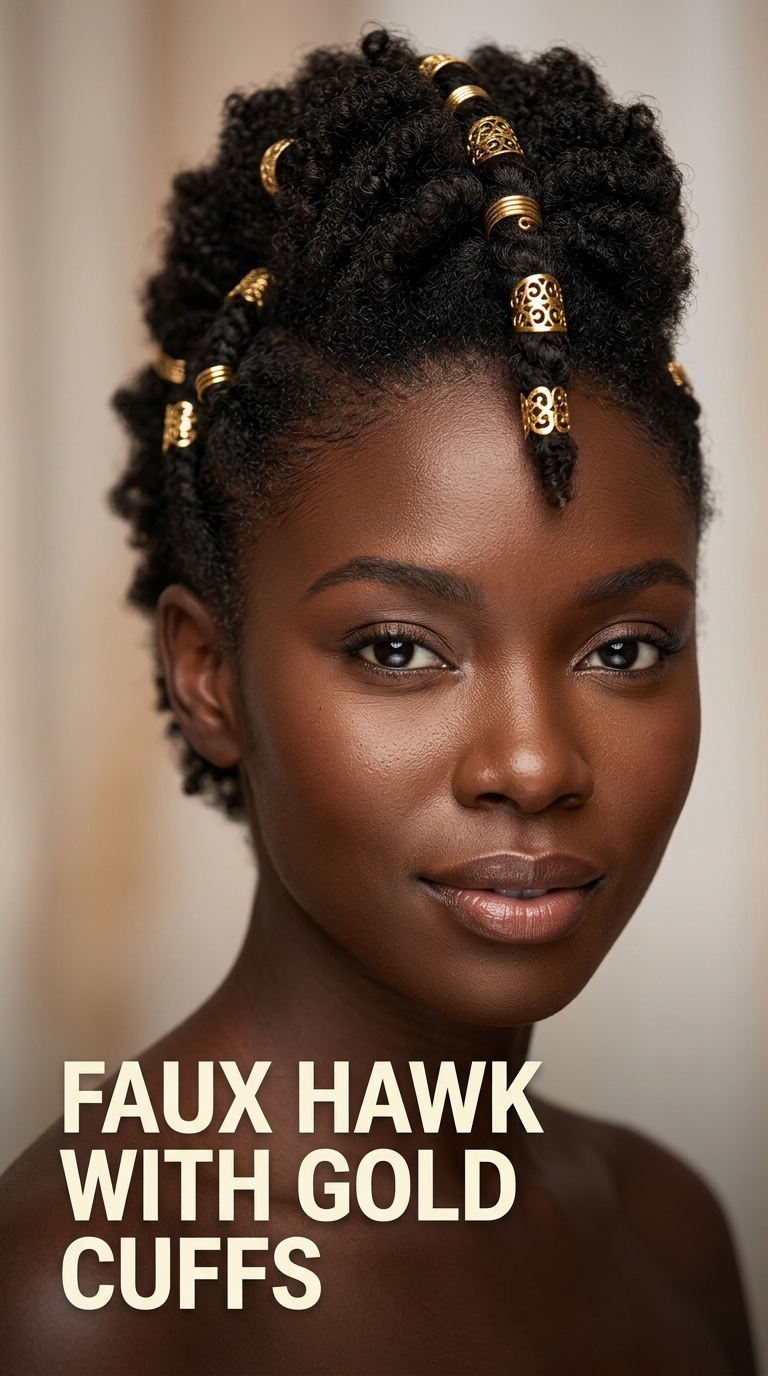 Faux Hawk with Gold Cuffs