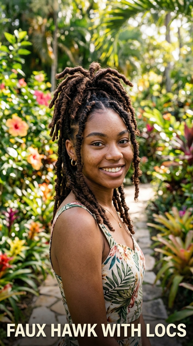 Faux Hawk with Locs