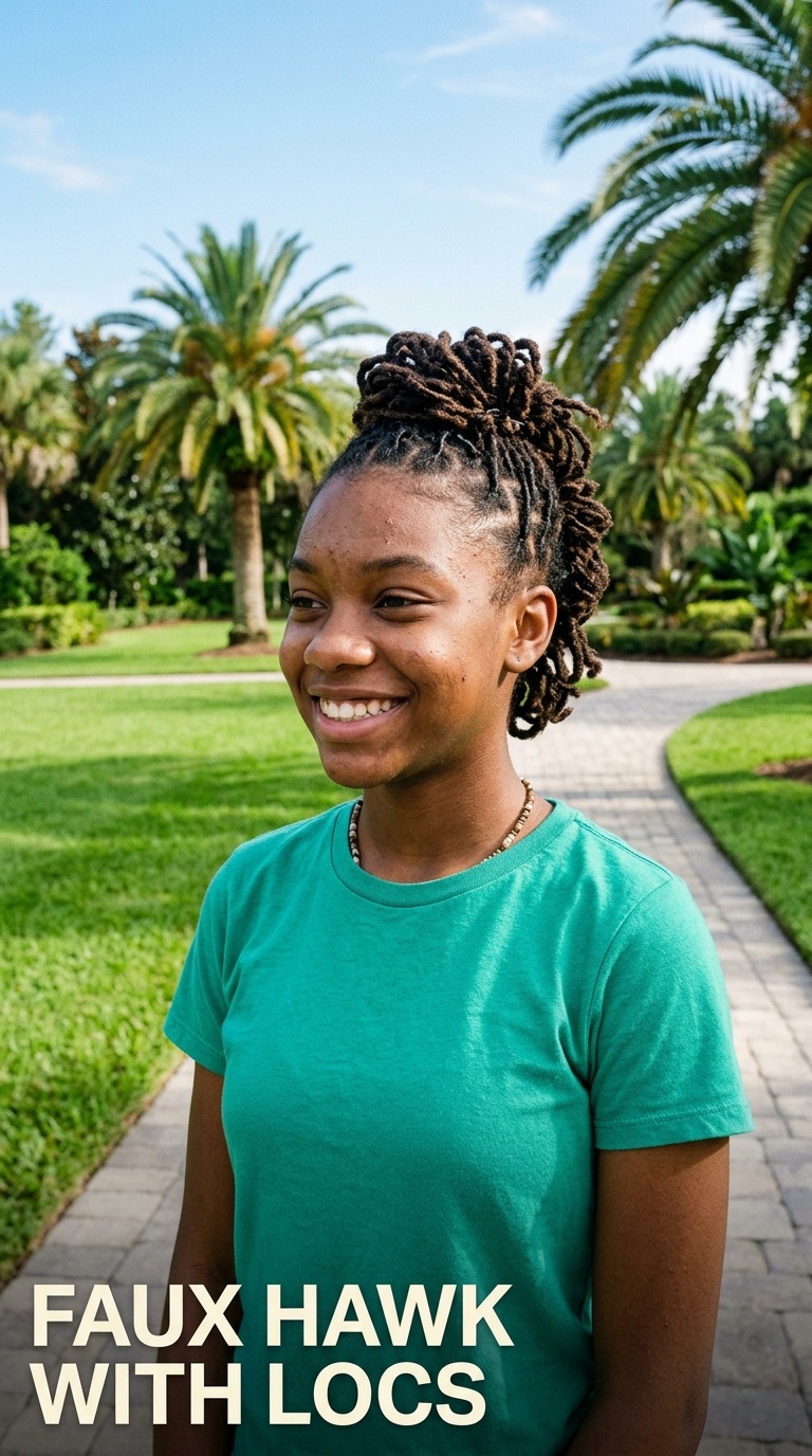 Faux Hawk with Locs