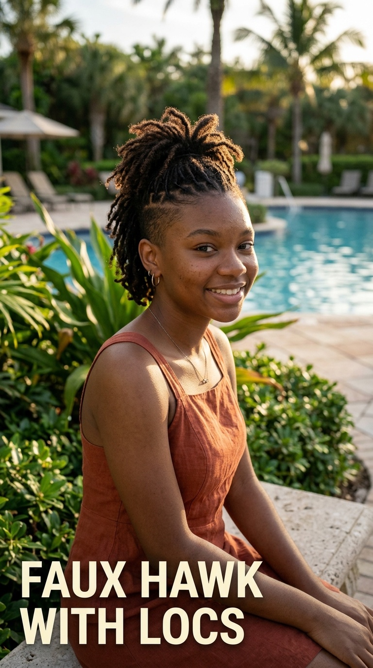 Faux Hawk with Locs