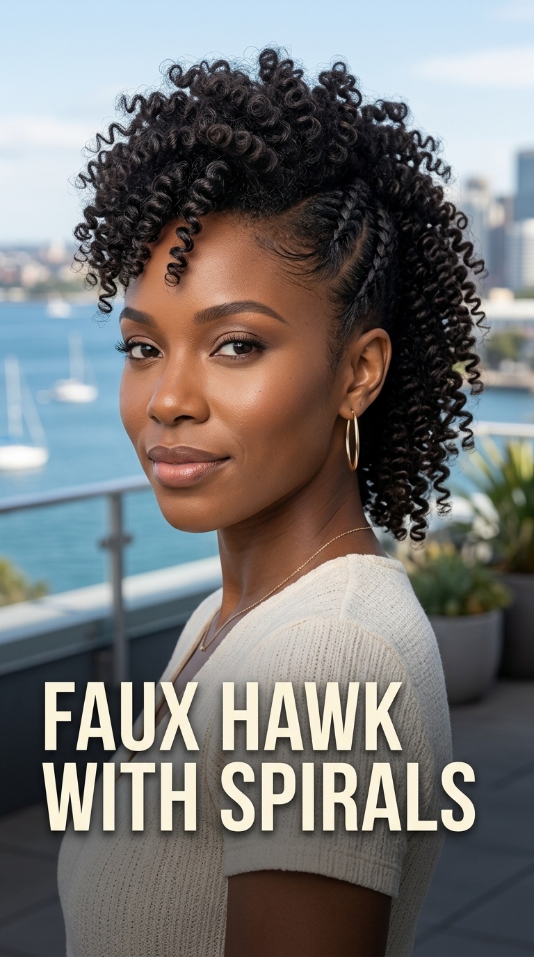 Faux Hawk with Spirals