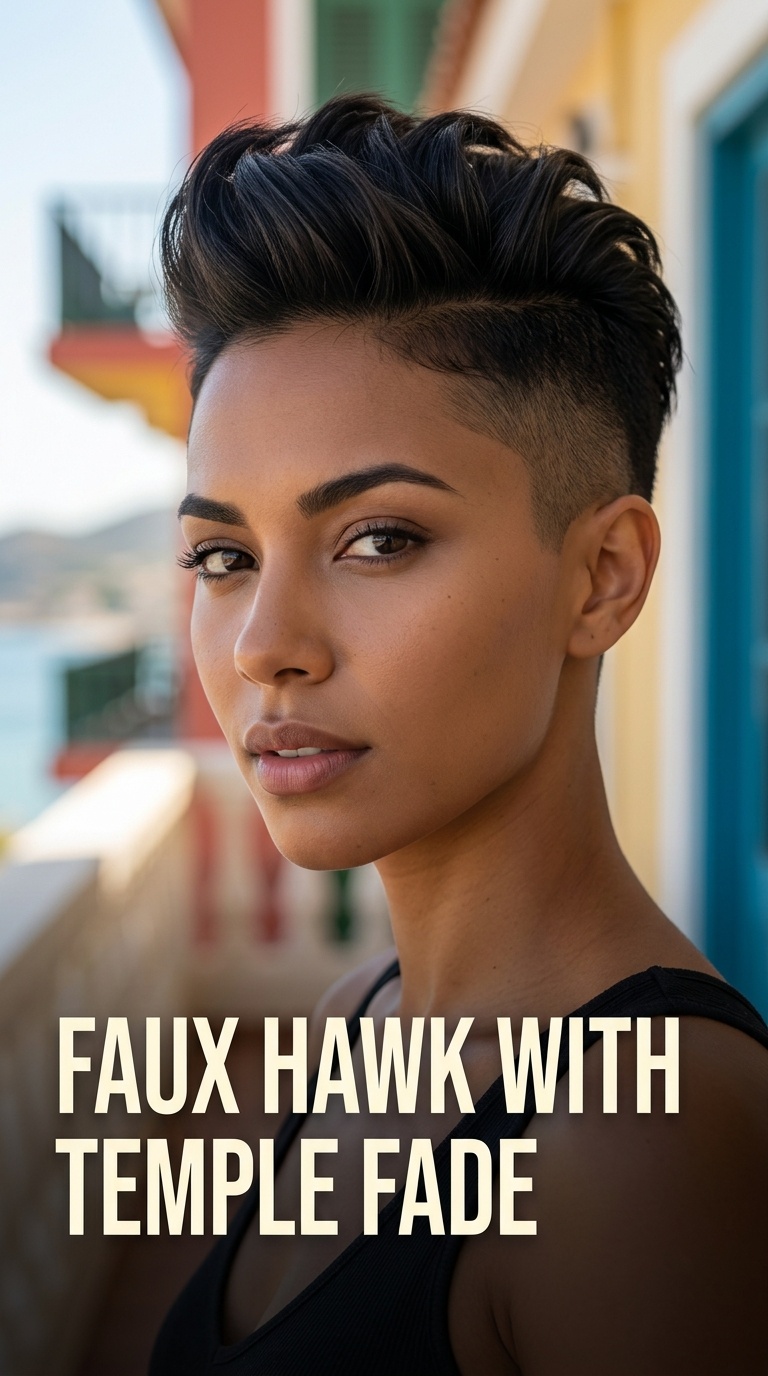 Faux Hawk with Temple Fade