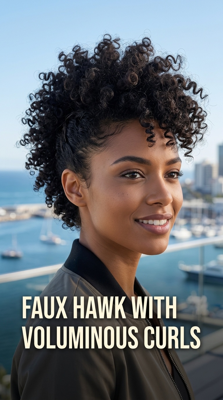 Faux Hawk with Voluminous Curls